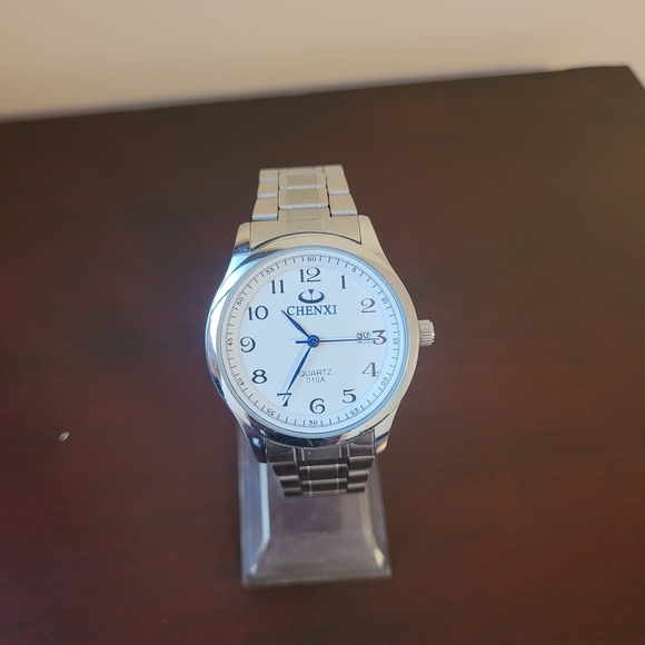 Men's Chenxi Silver Watch with Blue Accents - Picture 1 of 3